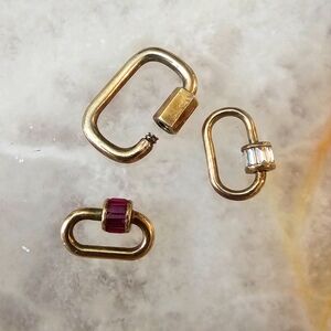 Bundle of Sterling Silver Gold Plated Carabiners for Necklaces and Bracelets